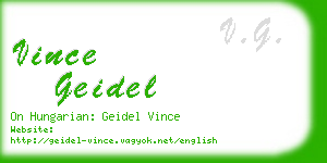 vince geidel business card